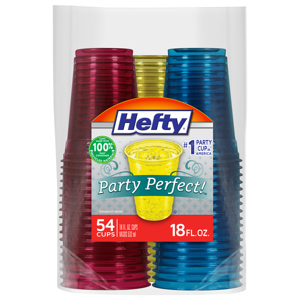 Hefty Cups, Plastic, Party, 18 Fluid Ounce