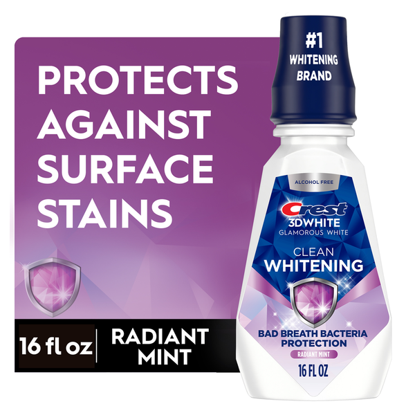 Crest White Clean Whitening Mouthwash/Mouth Rinse, Alcohol-Free, Arctic Mint Flavor
