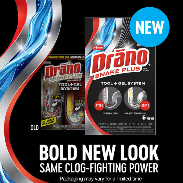 Drano® Snake Plus Drain Cleaning Kit Tool + Gel System