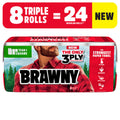 BRAWNY TEAR-A-SQUARE PAPER TOWELS, 8 TRIPLE ROLLS