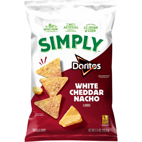 Doritos White Cheddar Nacho Flavored Tortilla Chips