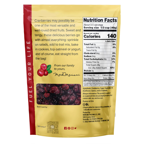 Mariani Sweetened Dried Cranberries, Original