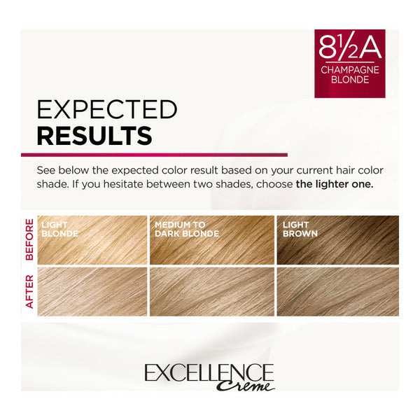L'Oreal Creme Permanent Triple Care Hair Color, 8.5A Champagne Blonde