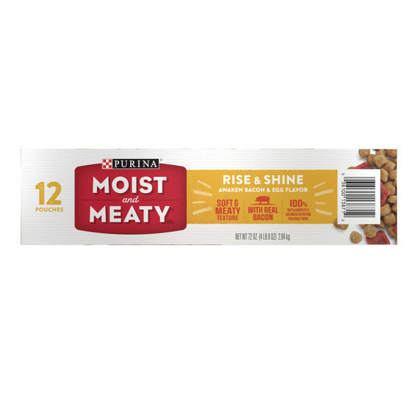 Purina Moist & Meaty Rise and Shine Awaken Bacon and Egg Flavor Soft Dog Food Pouches