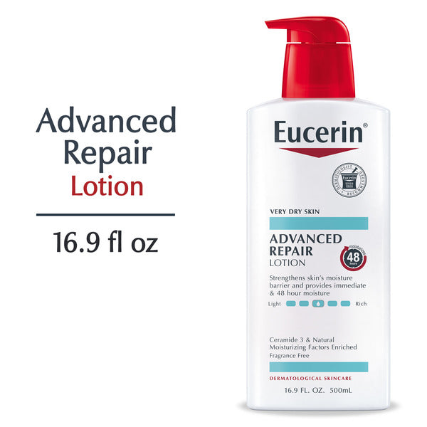 Eucerin Advanced Repair Body Lotion for Very Dry Skin, Unscented Lotion Formulated with Ceramides