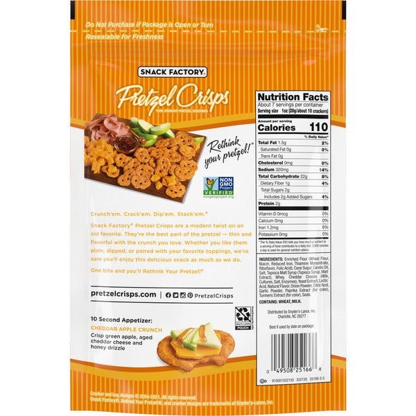 Snack Factory  Cheddar Cheese Pretzel Crisps