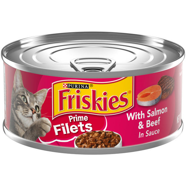 Purina Friskies Wet Cat Food, Prime Filets With Salmon & Beef in Sauce
