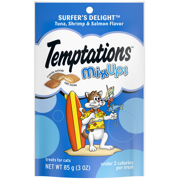 TEMPTATIONS MixUps Crunchy and Soft Cat Treats Surfers' Delight Flavor