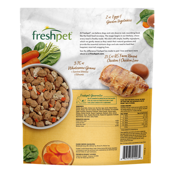 Freshpet Fresh Dog Food, Freshly Roasted Meals, Tender Chicken Recipe