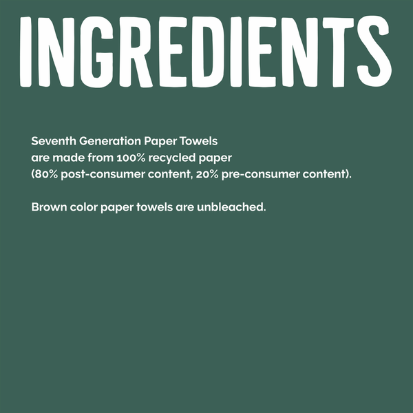 Seventh Generation Paper Towel Rolls Unbleached Chlorine Free