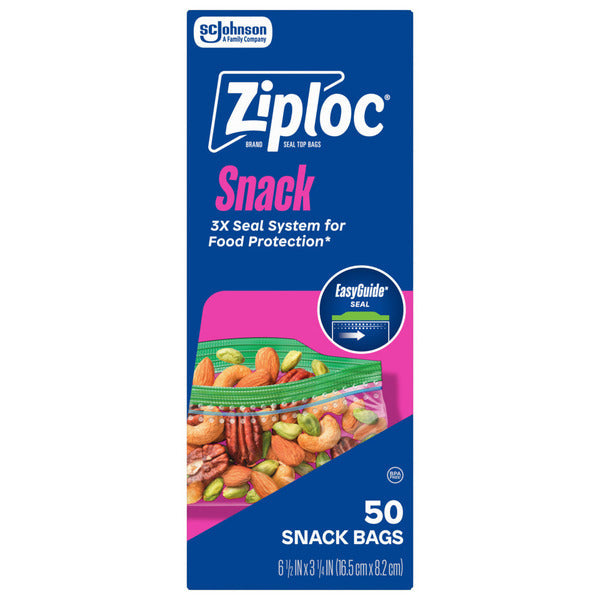 Ziploc Snack Bags with EasyGuide™ Texture, Grip ’n Seal Technology™