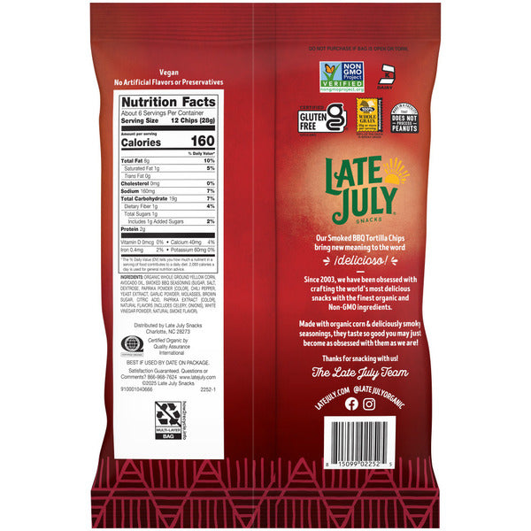 LATE JULY Snacks  Smoked BBQ Tortilla Chips