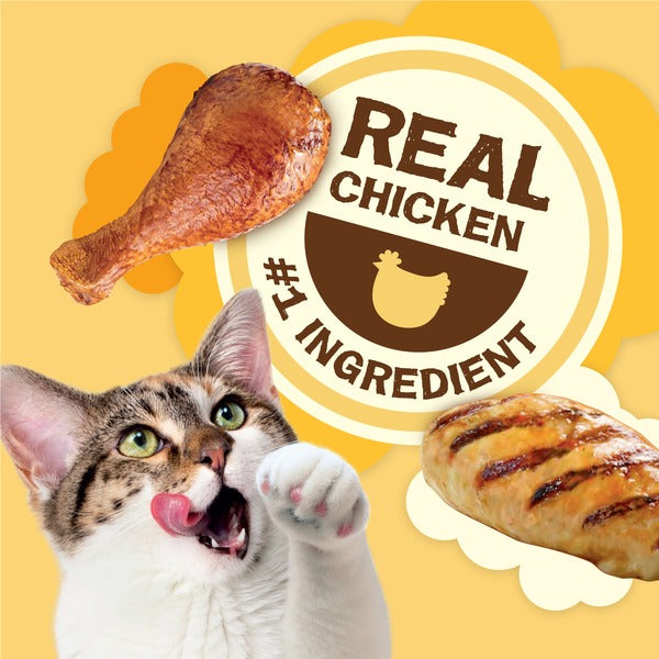 Purina Friskies Natural Cat Treats, Party Mix Natural Yums With Real Chicken & Vitamins, Minerals & Nutrients