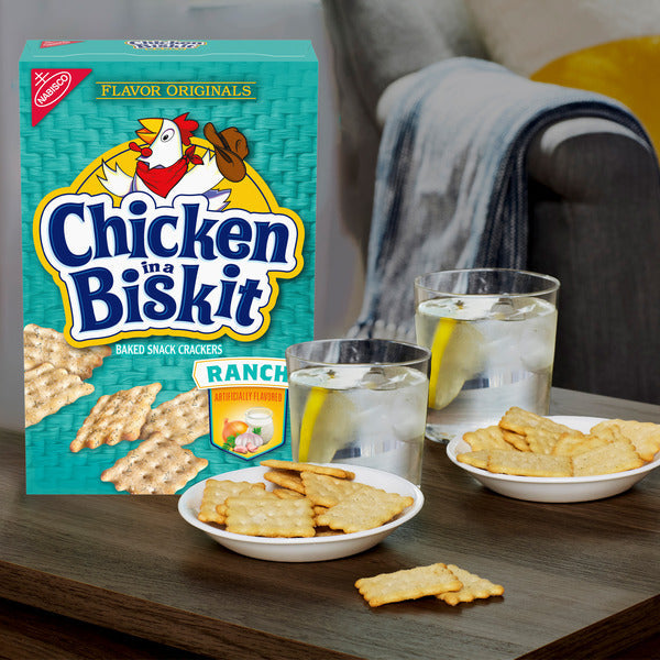 CHICKEN IN A BISKIT Ranch Baked Snack Crackers, Lunch Snacks 7.5 oz