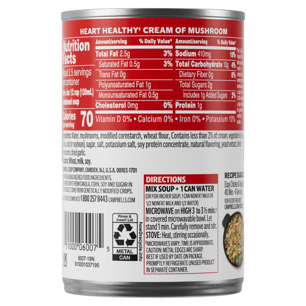 Campbell's Heart Healthy Cream of Mushroom Soup