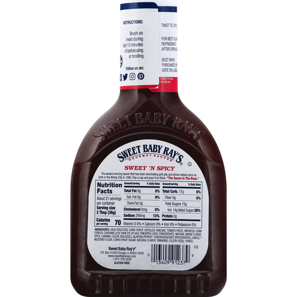 Sweet Baby Ray's Barbecue Sauce, Sweet'n Spicy
