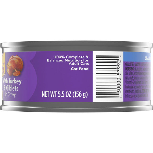 Purina Friskies Gravy Wet Cat Food, Shreds With Turkey & Giblets in Gravy
