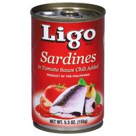 Ligo Sardines, in Tomato Sauce, Chili Added️