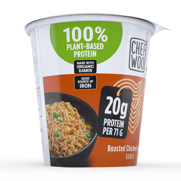 Chef Woo  Roasted Chicken Ramen Cup Noodles, 20g Protein