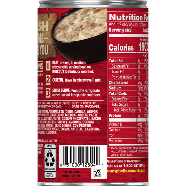 Campbell's Baked Potato with Cheddar and Bacon Bits Soup