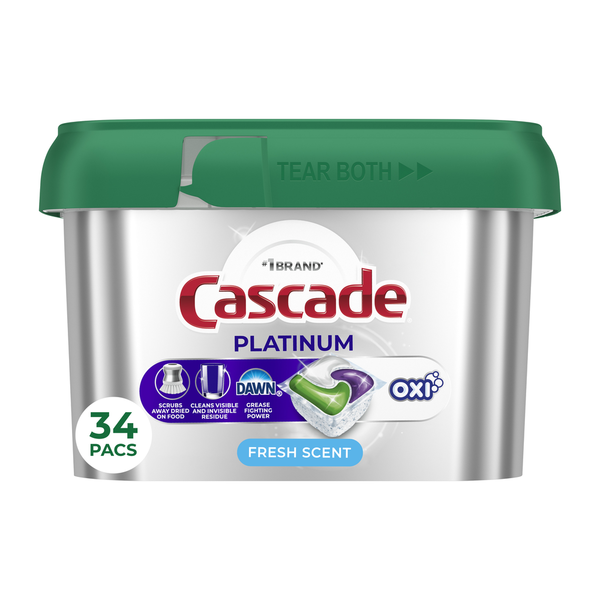 Cascade Platinum Dishwasher Pods, Fresh