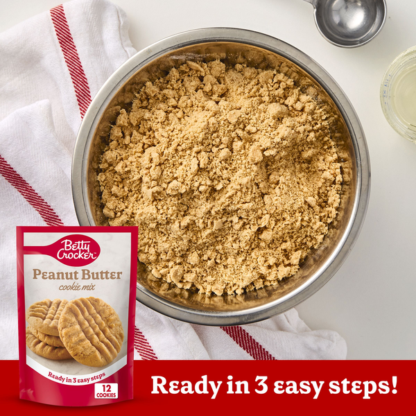 Betty Crocker Peanut Butter Cookie Mix, Makes twelve (12) 2-inch Cookies