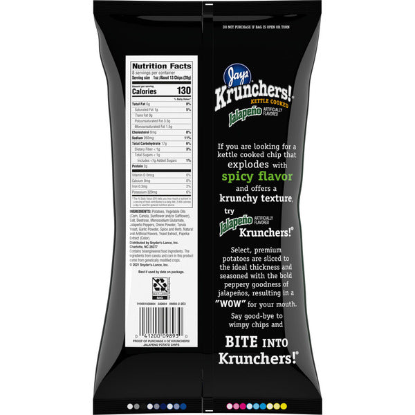 Krunchers  Kettle Cooked Potato Chips Jalapeno