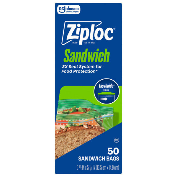 Ziploc Sandwich Bags with EasyGuide™ Texture, Grip ’n Seal Technology™