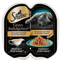 SHEBA PERFECT PORTIONS Gravy Indulgence Cat Food Chicken Entrée in Extra Gravy, 2.6 oz Twin-Pack Trays