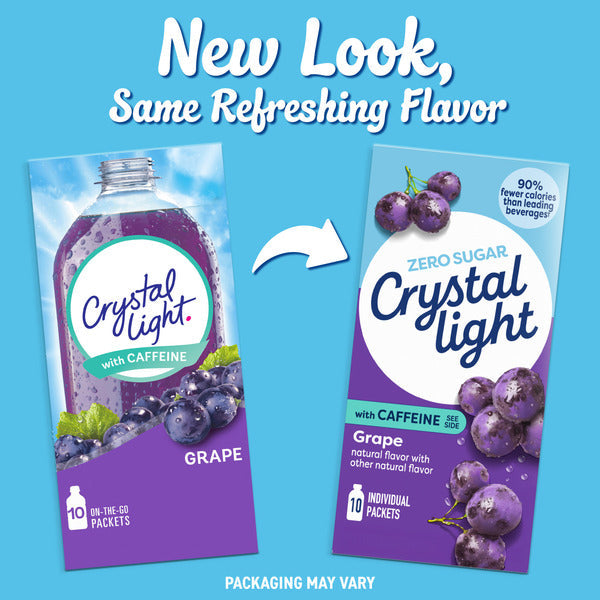 Crystal Light Grape Powdered Drink Mix with Caffeine