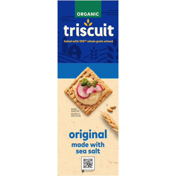 TRISCUIT Organic Original Whole Grain Wheat Crackers, Organic Crackers, Vegan Snacks 7 oz