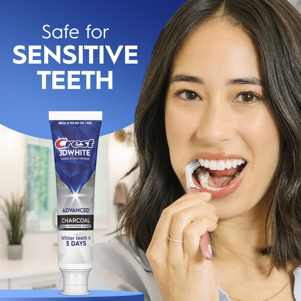Crest 3DWhite Advanced Toothpaste, Charcoal, 3.3 oz, Pack of 3