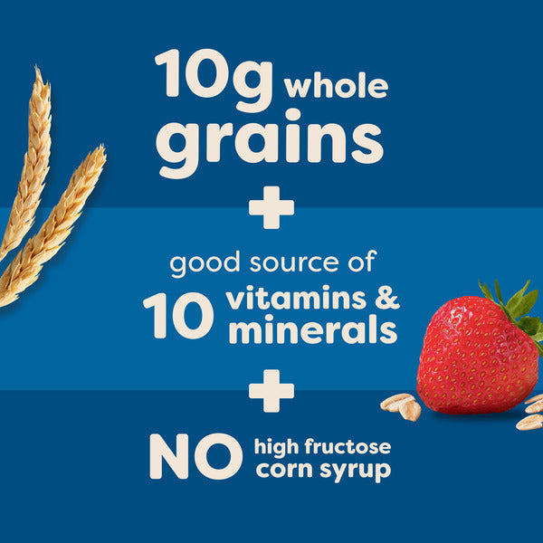 Kellogg’s Nutri-Grain Strawberry Breakfast Bars, Made with 10g Whole Grains, 8 Count