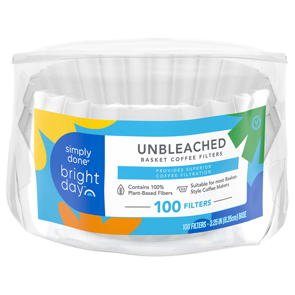 Simply Done Unbleached 3.25 Inch Basket Coffee Filters