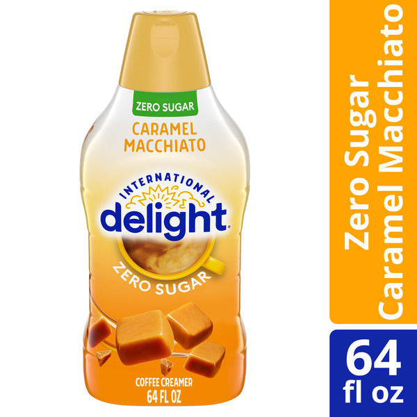 International Delight Coffee Creamer, Zero Sugar Caramel Macchiato, 64 FL OZ Bottle