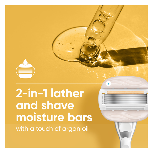 Venus Moisture glide Women's Razor Handle, 2 Blade Refills + Shower Holder