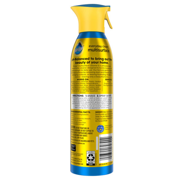 Pledge® Everyday Clean Multisurface Cleaner Aerosol, Rainshower Scent