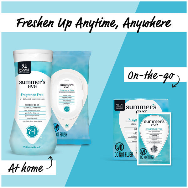 Summer's Eve Feminine Cleansing Wipes, Fragrance Free