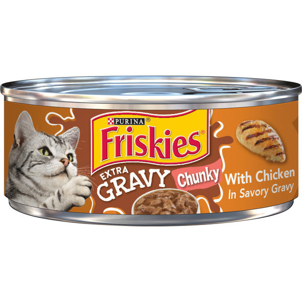Purina Friskies Gravy Wet Cat Food, Extra Gravy Chunky With Chicken in Savory Gravy