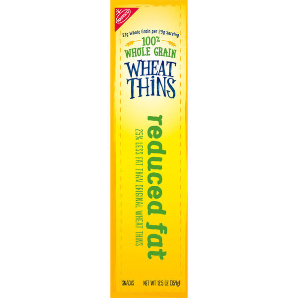 WHEAT THINS Reduced Fat Snacks, Whole Grain Wheat Crackers, Snack Crackers, Family Size 13 oz