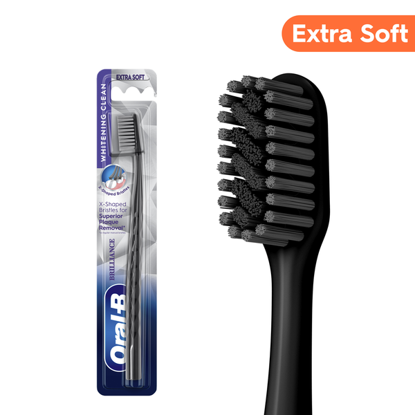 Oral-B Brilliance Premium Whitening Toothbrush, Plaque Remover, Extra Soft, Black
