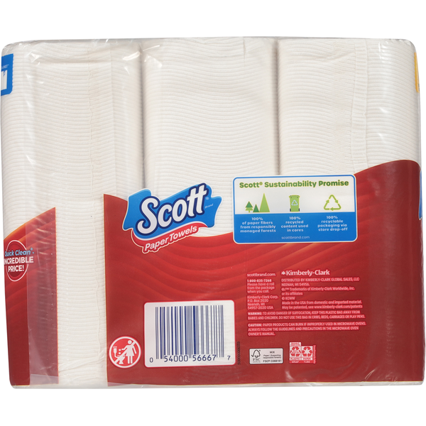 Scott One-Ply Choose-A-Sheet Fast Absorbing Double Rolls Paper Towels