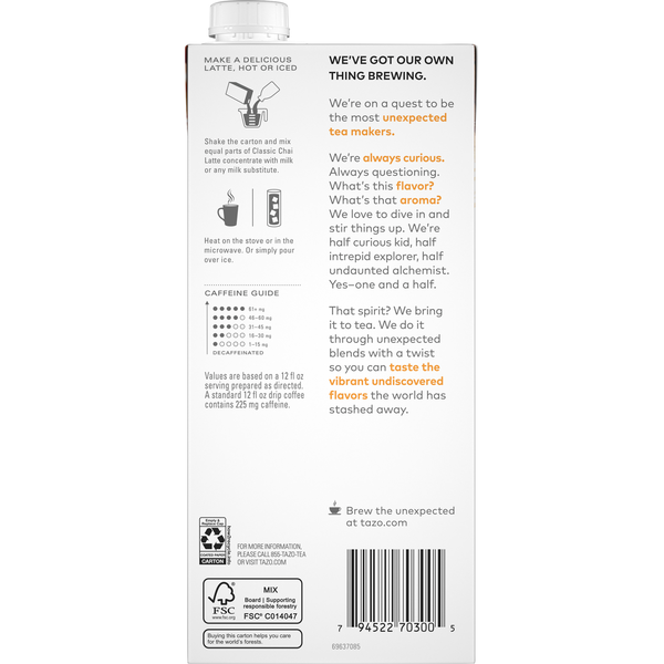 TAZO Tea Classic Chai Latte Concentrate
