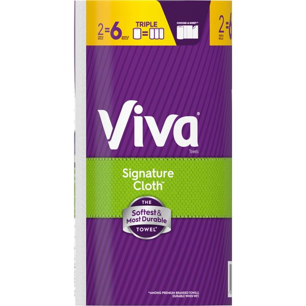 Viva Signature Cloth Towels, Choose-A-Sheet, Triple Rolls, 1-Ply