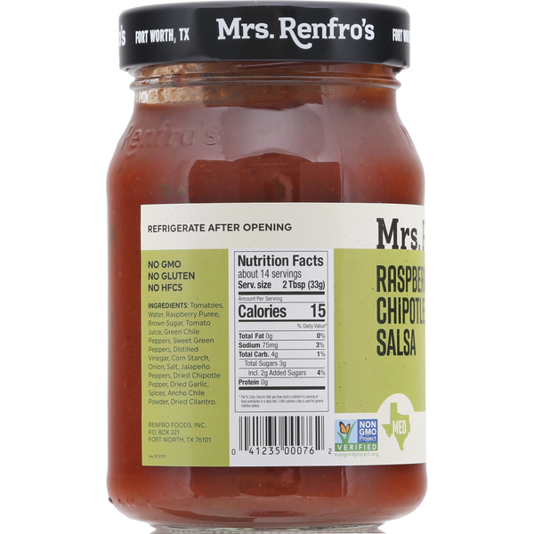 Mrs. Renfro's Salsa, Raspberry Chipotle, Medium