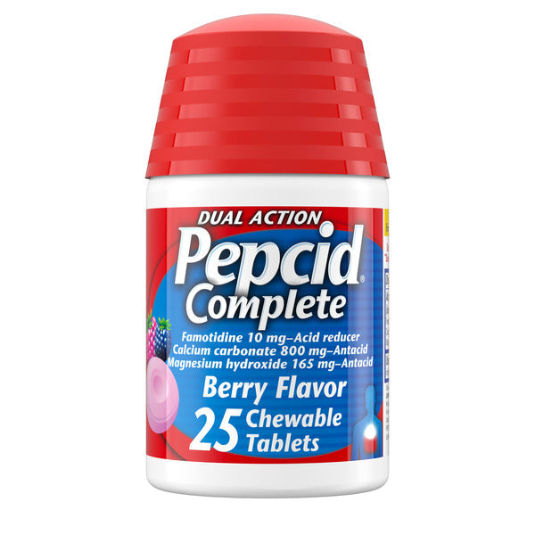 Pepcid Complete Acid Reducer + Antacid Chews, Berry, 25 ct