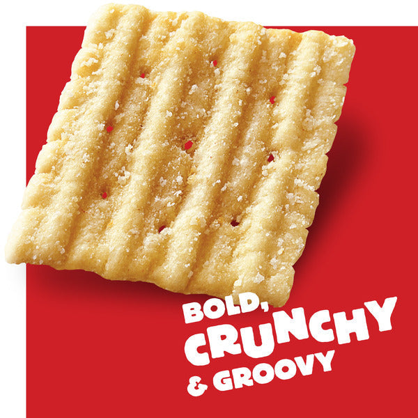 Cheez-It Grooves Sharp White Cheddar Crunchy Cheese Crackers, Snack Crackers, 9 oz