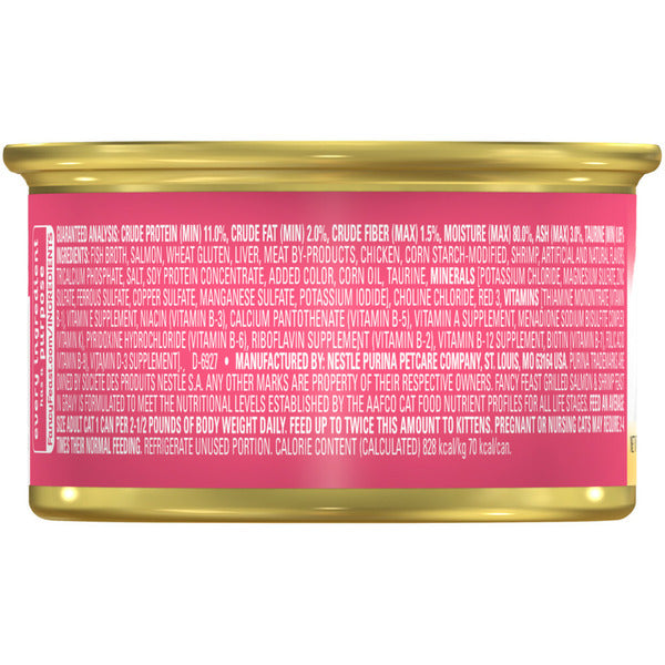 Purina Fancy Feast Grilled Wet Cat Food Salmon and Shrimp Feast in Wet Cat Food Gravy