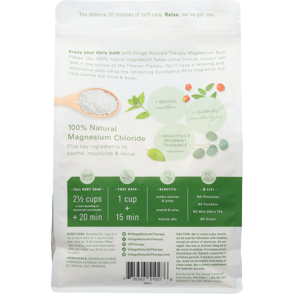 Village Naturals Therapy Bath Flakes, Magnesium, Muscle