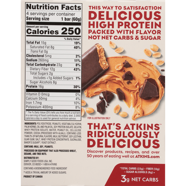 Atkins Chocolate Peanut Butter High Protein Bar